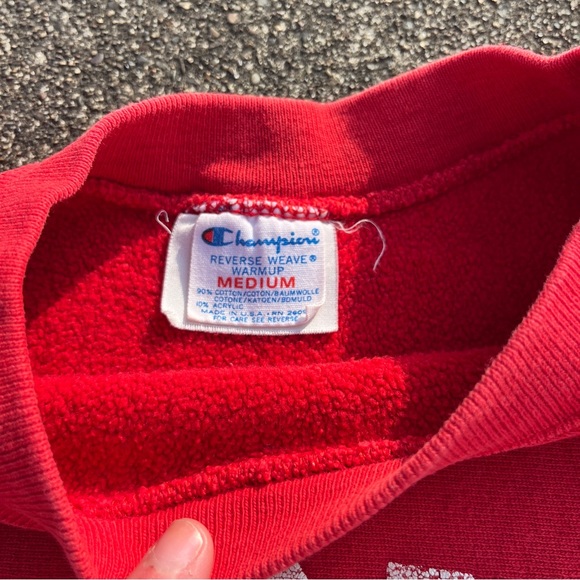 Vintage Red Champion Reverse Weave Crewneck Sweatshirt Rehoboth Beach Medium - Picture 3 of 5